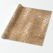 Stilvolle Gold Glitzer Wild Leopard Spots Muster Geschenkpapier (Ungerollt)