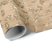 Stilvolle Gold Glitzer Wild Leopard Spots Muster Geschenkpapier (Rolleneckpunkt)