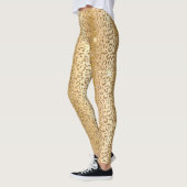 Stilvolle Gold Glitzer Wild Leopard Spots Muster Leggings (Links)