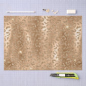 Stilvolle Gold Glitzer Wild Leopard Spots Muster Seidenpapier (Handwerk)