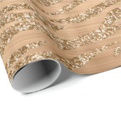 Stilvolle Gold Glitzer Wild Tiger Stripes Muster Geschenkpapier (Rolleneckpunkt)