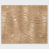 Stilvolle Gold Glitzer Wild Zebra Streifen Muster Geschenkpapier (Flach)
