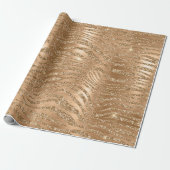 Stilvolle Gold Glitzer Wild Zebra Streifen Muster Geschenkpapier (Ungerollt)