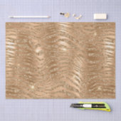 Stilvolle Gold Glitzer Wild Zebra Streifen Muster Seidenpapier (Handwerk)