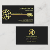 Stilvolle Gold Globe Logistic Transport Route Visitenkarte (Vorne/Hinten)