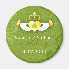 Stilvolle Gold & Green Irish Wedding Einladung Magnet