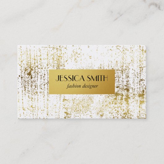 Stilvolle Gold Grunge Metallic Imitate Gold Visitenkarte (Vorderseite)