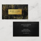 Stilvolle Gold Grunge Metallische Imitate Leder / Visitenkarte (Vorne/Hinten)