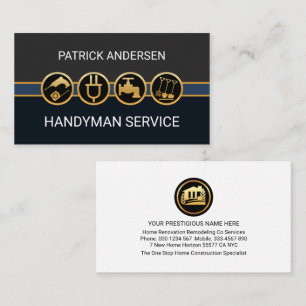Stilvolle Gold Handyman Tools Layer Visitenkarte