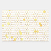 Stilvolle Gold Honeycomb Honey Geschenkpapier Set (Vorderseite 2)