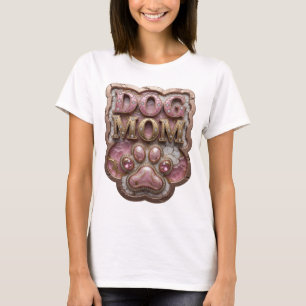 Stilvolle Gold-Hundemutter-3D-Textkunst T-Shirt