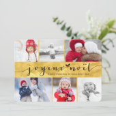 Stilvolle Gold Joyeux Weihnachten 5 Foto Moderne W (Stehend Vorderseite)