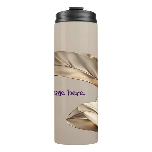 Stilvolle Gold Leaf Travel Mug Thermosbecher (Vorderseite)