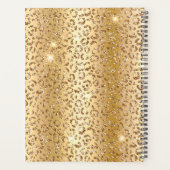Stilvolle Gold Leopard Spot & Black Glitzer Monogr Planer (Rückseite)