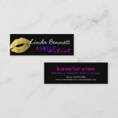 Stilvolle Gold Lips - Makeup Artist Bold Mini Card Mini Visitenkarte (Vorne/Hinten)