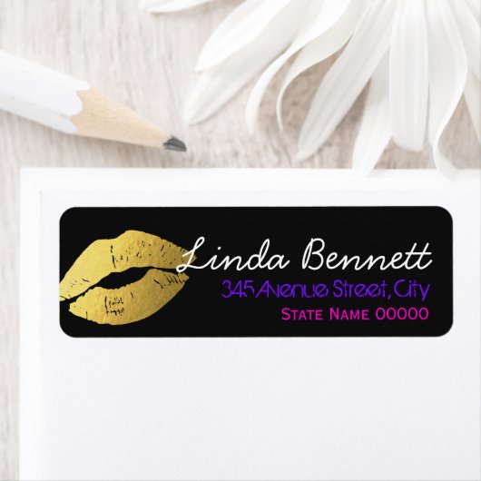 Stilvolle Gold Lips modische Mini-Card (Insitu)