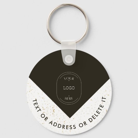 Stilvolle Gold Logos und QR Code Company Schlüssel Schlüsselanhänger (Vorderseite)