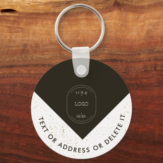 Stilvolle Gold Logos und QR Code Company Schlüssel Schlüsselanhänger (Vorderseite)