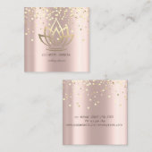 Stilvolle Gold Lotus,Confetti Rose Gold Quadratische Visitenkarte (Vorne/Hinten)