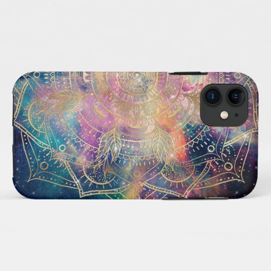 Stilvolle Gold Mandala Farbennebel Case-Mate iPhone Hülle (Rückseite (Horizontal))