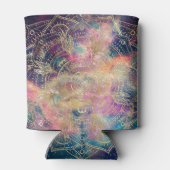 Stilvolle Gold Mandala Farbennebel Dosenkühler (Rückseite)