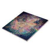 Stilvolle Gold Mandala Farbennebel Fliese (Seite)