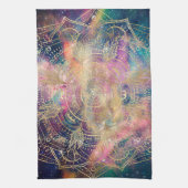 Stilvolle Gold Mandala Farbennebel Geschirrtuch (Vertikal)