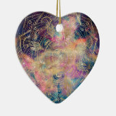 Stilvolle Gold Mandala Farbennebel Keramik Ornament (Rechts)