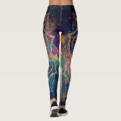 Stilvolle Gold Mandala Farbennebel Leggings (Rückseite)