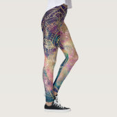 Stilvolle Gold Mandala Farbennebel Leggings (Rechts)