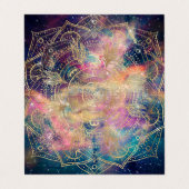 Stilvolle Gold Mandala Farbennebel Visitenkarten (Außenseite Aufgefaltet)