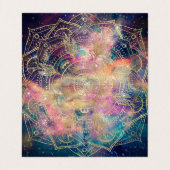 Stilvolle Gold Mandala Farbennebel Visitenkarten (Innenseite Aufgefaltet)