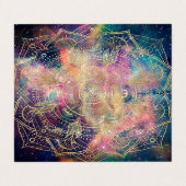 Stilvolle Gold Mandala Farbennebel Visitenkarten (Außenseite Aufgefaltet)