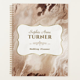 Stilvolle Gold Marble Gold Frame Makeup Artist Planer