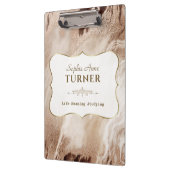 Stilvolle Gold Marble Gold Frame Monogram Klemmbrett (Links)