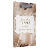 Stilvolle Gold Marble Gold Frame Monogram Klemmbrett (Rechts)