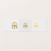 Stilvolle Gold Monogram Logo Elegant Persönliches  Visitenkarten (Außenseite Aufgefaltet)