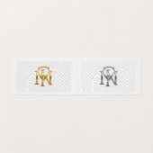 Stilvolle Gold Monogram Logo Elegant Persönliches  Visitenkarten (Innenseite Aufgefaltet)