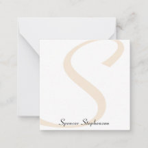 Stilvolle Gold Monogram Minimalistisch Note Card
