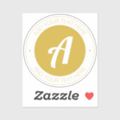 Stilvolle Gold Monogram oder Logo hinzufügen | tra Aufkleber (Blatt)