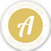 Stilvolle Gold Monogram oder Logo hinzufügen | tra Aufkleber (Vorderseite)