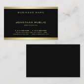 Stilvolle Gold Monogram Schlicht Moderne Minimalis Visitenkarte (Vorne/Hinten)