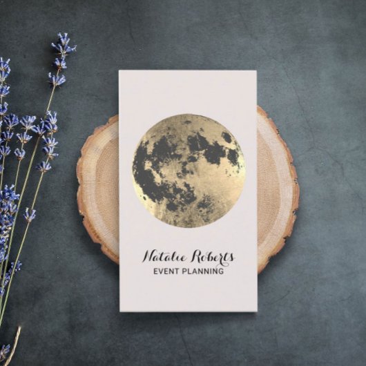 Stilvolle Gold Moon Moderne Eventplanung Visitenkarte