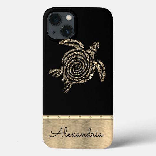 Stilvolle Gold Mosaikschildkröte Case-Mate iPhone Hülle (Rückseite)