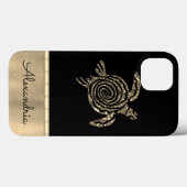 Stilvolle Gold Mosaikschildkröte Case-Mate iPhone Hülle (Rückseite (Horizontal))