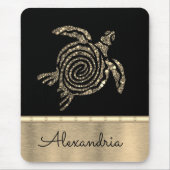 Stilvolle Gold Mosaikschildkröte Mousepad (Vorne)