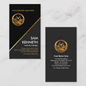 Stilvolle Gold Phantom Gray Grunge Texture Securit Visitenkarte (Vorne/Hinten)