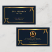 Stilvolle Gold Pi Border Math Tutor Visitenkarte (Vorne/Hinten)