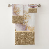 Stilvolle Gold Pink Marmor Badhandtuch Set (Insitu)