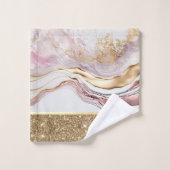 Stilvolle Gold Pink Marmor Badhandtuch Set (Waschlappen)